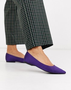 Фиолетовые балетки с острым носком ASOS DESIGN-Фиолетовый
