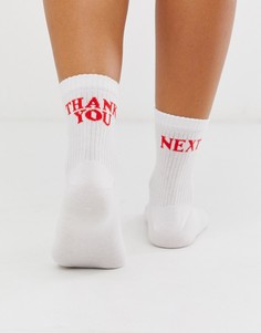 Носки с принтом ASOS DESIGN-Белый