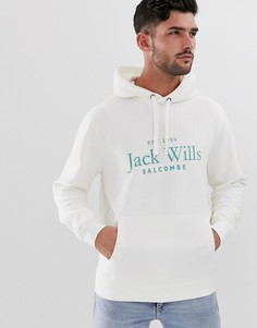 Худи белого цвета с логотипом на груди Jack Wills Ampthill-Белый