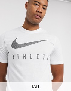 Белая футболка с галочкой Nike Training Tall-Белый