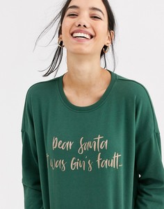 Новогодний джемпер с надписью Only-Зеленый