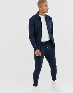 Темно-синяя куртка Харрингтон и укороченные джоггеры скинни ASOS DESIGN-Темно-синий