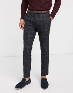 Темно-синие брюки в клетку River Island-Темно-синий
