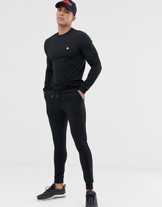 Облегающий спортивный костюм с треугольником ASOS DESIGN-Черный