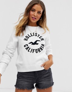 Свитшот с логотипом Hollister-Белый
