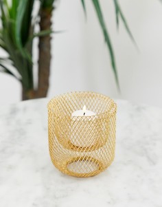 Золотистый проволочный подсвечник для короткой свечи Koopmans-Золотой