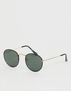 Черные круглые солнцезащитные очки Monki-Черный