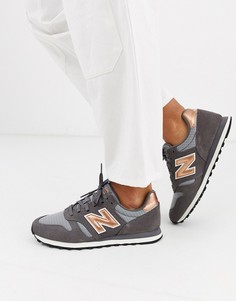 Кроссовки с золотисто-розовым логотипом New Balance 373-Золотой