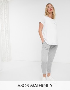 Классические джоггеры с завязкой ASOS DESIGN Maternity-Серый