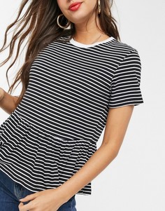 Свободная футболка в тонкую полоску ASOS DESIGN-Черный