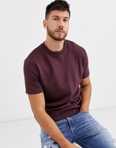 Бордовый свитшот с короткими рукавами ASOS DESIGN-Красный
