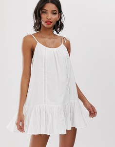 Белое пляжное платье с кружевными вставками Accessorize-Белый