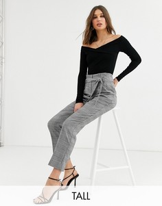 Брюки слим в клетку New Look Tall-Черный