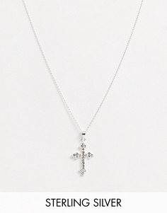 Серебряное ожерелье с крестом ASOS DESIGN-Серебряный