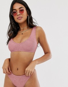 Розовый бикини-топ ASOS DESIGN