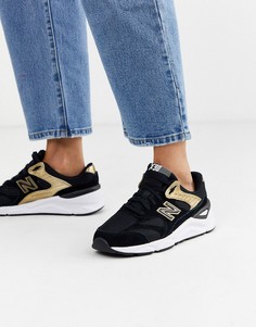Черные кроссовки с эффектом металлик New Balance X-90-Черный