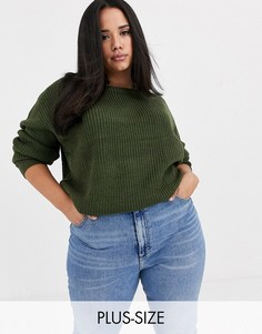 Джемпер цвета хаки с открытыми плечами Missguided plus-Зеленый