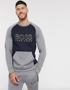 Серый свитшот с контрастной вставкой BOSS