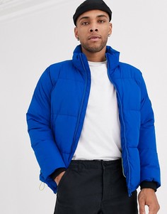Синий пуховик Bershka