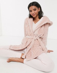 Розовый фактурный халат Topshop