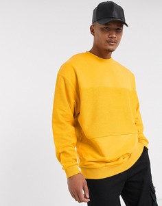 Oversize-свитшот со вставками ASOS DESIGN-Желтый
