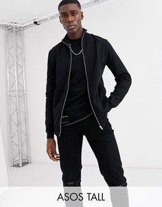 Черная трикотажная олимпийка ASOS DESIGN Tall-Черный