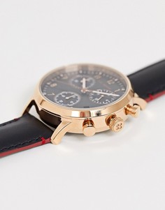 Часы с черным кожаным ремешком Ted Baker 40 мм-Черный