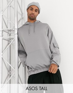Oversize-худи ASOS DESIGN Tall-Серый