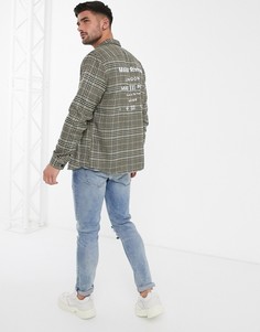 Светло-бежевая рубашка в клетку River Island-Светло-бежевый
