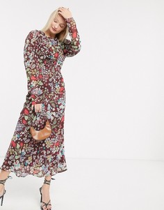 Чайное платье макси с цветочным принтом ASOS DESIGN-Мульти