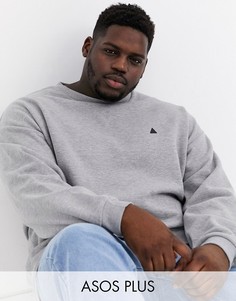 Серый меланжевый oversize-свитшот ASOS DESIGN Plus