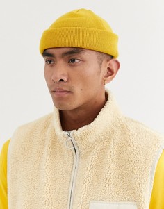 Шапка-бини горчичного цвета ASOS DESIGN-Желтый