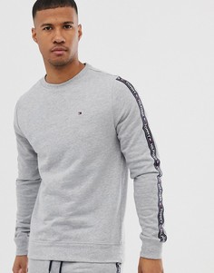 Серый свитшот для дома с фирменной лентой по бокам Tommy Hilfiger - authentic