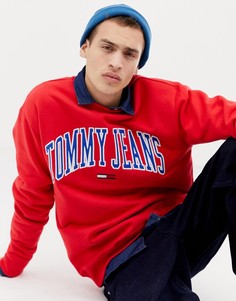 Красный свободный свитшот Tommy Jeans collegiate capsule