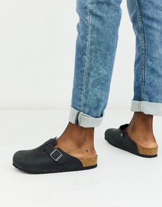 Черные мюли из промасленной кожи Birkenstock-Черный