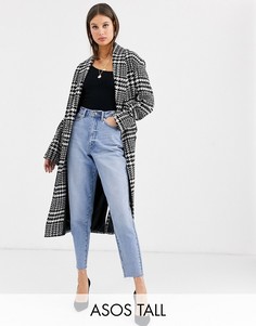 Oversize-пальто в ломаную клетку ASOS DESIGN Tall-Мульти