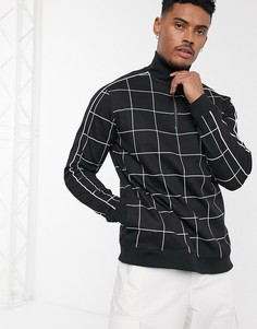 Черный свитшот в крупную клетку Topman