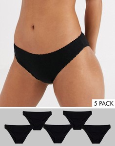 Набор из 5 хлопковых бразильских трусов ASOS DESIGN-Черный