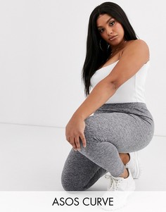 Меланжевые леггинсы ASOS DESIGN Curve-Серый