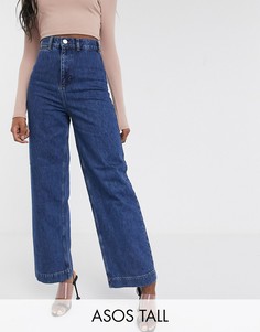 Синие широкие джинсы с завышенной талией ASOS DESIGN Tall-Синий