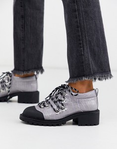 Лавандовые ботинки с крокодиловым узором ASOS DESIGN-Фиолетовый