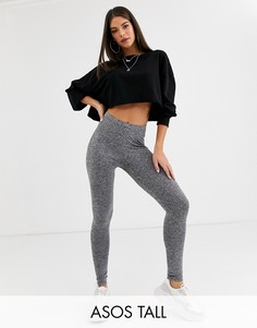 Меланжевые леггинсы ASOS DESIGN Tall-Серый