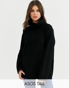 Черный oversize-свитшот с высоким воротом ASOS DESIGN Tall