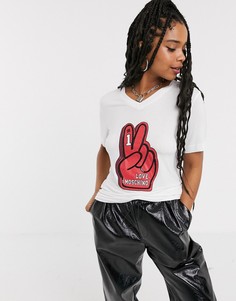 Футболка с логотипом Love Moschino-Белый