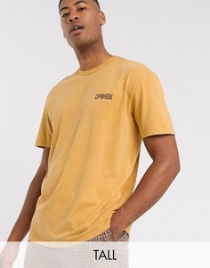 Oversize-футболка горчичного цвета Topman Big & Tall-Желтый