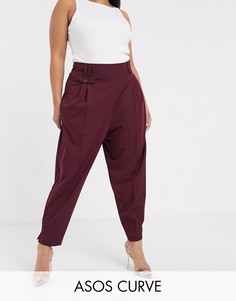 Свободные брюки с завышенной талией ASOS DESIGN Curve-Красный