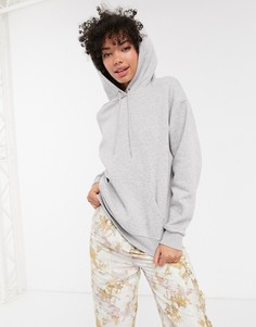 Серый меланжевый oversize-худи Monki