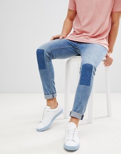 Винтажные джинсы супероблегающего кроя с рваной отделкой ASOS DESIGN-Синий
