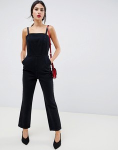 Черный выбеленный джинсовый комбинезон ASOS DESIGN