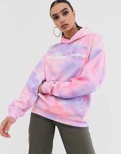 Свободный худи с принтом тай-дай Criminal Damage-Розовый